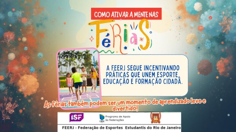 As férias também podem ser um momento de aprendizado leve e divertido!
Ao manter estímulos durante esse período, muitas crianças e jovens retornam às aulas com mais foco, organização e confiança, facilitando o processo de aprendizagem, especialmente aqueles que apresentam desafios de atenção, leitura ou escrita.
🏀📚 O esporte educacional contribui para manter o corpo em movimento, a mente ativa e o desenvolvimento contínuo, mesmo fora do calendário escolar.

A FEERJ segue incentivando práticas que unem esporte, educação e formação cidadã.

💙 FEERJ – transformando vidas por meio do esporte estudantil.