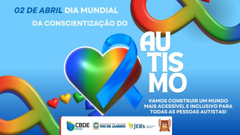 No dia 2 de abril, celebramos o Dia Mundial de Conscientização do Autismo, uma data instituída pela Organização das Nações Unidas com o objetivo de ampliar o conhecimento da sociedade sobre o Transtorno do Espectro Autista (TEA) e promover o respeito às diferenças.  ￼

A FEERJ reforça a importância da inclusão, da empatia e do acolhimento em todos os espaços, especialmente no esporte, que é uma poderosa ferramenta de transformação social. O autismo não define limites, mas nos convida a compreender novas formas de ver, sentir e interagir com o mundo.

Mais do que conscientizar, este é um momento de fortalecer ações que garantam direitos, oportunidades e acessibilidade às pessoas com TEA, contribuindo para uma sociedade mais justa, igualitária e verdadeiramente inclusiva.  ￼

Que possamos, juntos, valorizar as potencialidades, respeitar as individualidades e construir ambientes onde todos tenham espaço para se desenvolver e brilhar.

Inclusão é atitude. Respeito é essencial.