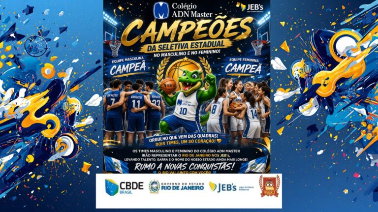 CAMPEÕES DA SELETIVA ESTADUAL! 🏆

O Colégio ADN Master mostrou sua força nas quadras e conquistou o título no masculino e feminino 💪🔥

Duas equipes, um só objetivo: vencer!
E eles foram lá e fizeram história! 👊

Agora, o próximo desafio já está definido…

🇧🇷 Irão representar o Rio de Janeiro nos JEB’s – Jogos Escolares Brasileiros, levando talento, garra e o nome do nosso estado ainda mais longe!

Seguimos na torcida por mais essa grande conquista!